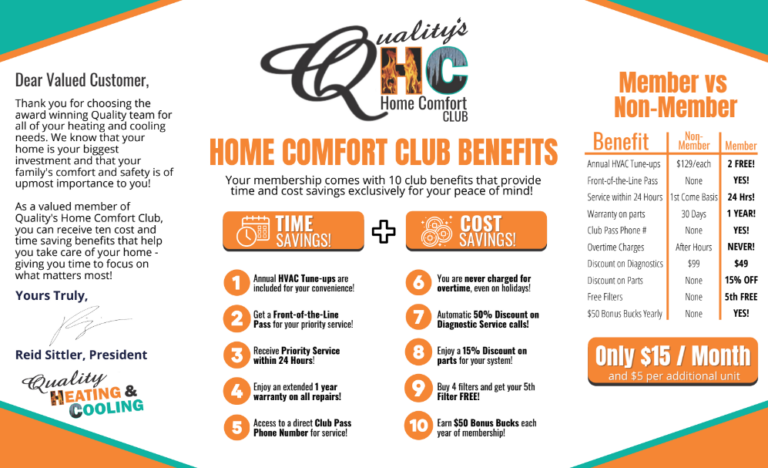 Home Comfort Club Membership Plan | HVAC Maintenance